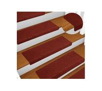 Tapis de marches d escalier 10pcs Bordeaux 65x21x4cm Aiguilleté Rouge G