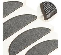 Tapis de marches d escalier 15 pcs Gris 56x17x3 cm Gris G