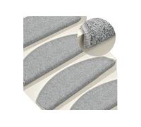 Vidaxl Tapis De Marches D'escalier 15 Pcs Gris Clair 65x24x4 Cm
