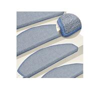 Tapis de marches d escalier 15 pcs Gris clair et bleu 65x24x4cm