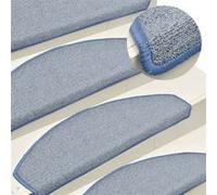Tapis de marches d escalier 15 pcs Gris clair et bleu 65x24x4cm Gris G