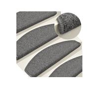 Vidaxl Tapis De Marches D'escalier 15 Pcs Gris Foncé 65x24x4cm