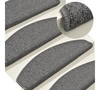 Vidaxl Tapis De Marches D'escalier 15 Pcs Gris Foncé 65x24x4cm