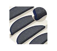 vidaXL Tapis de marches d'escalier 15 pcs Gris foncé et bleu 56x17x3cm Gris