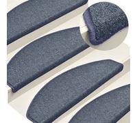 Tapis de marches d escalier 15 pcs Gris foncé et bleu 65x24x4cm Gris G