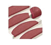 vidaXL Tapis d'escalier 15 pièces 65 x 24 x 4 cm Bordeaux Demi-rond Grand 322373