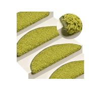 vidaXL Tapis d'escalier 15 pièces demi‑rond Grand 65 x 21 x 4 cm Vert