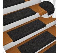 Tapis de marches d'escalier - vidaXL - Noir - 65x21x4 cm - Antidérapant - Lavable