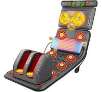 Tapis de massage chauffant avec 20 têtes de pétrissage Shiatsu, matelas de massage complet pour soulager les douleurs du dos, des lombaires et des jambes