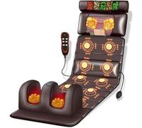 Tapis de massage complet avec chaleur, 10 nœuds vibrants pour relaxation musculaire du cou et du dos