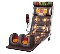 Tapis de massage complet avec coussins chauffants et 10 nœuds vibrants, oreillers réglables pour la relaxation musculaire du cou et du dos, tapis de massage shiatsu pour un confort ultime