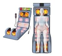Tapis de massage complet du corps avec chauffage 10 moteurs Masseurs dorsales vibrants avec 2 coussins chauffants pour le cou, le dos, les épaules, matelas de massage, coussin de massage relaxant