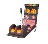 Tapis de massage complet du corps avec coussin chauffant, oreiller de massage Shiatsu pour le cou et 10 moteurs vibrants pour soulager les douleurs du dos et des épaules, lit de massage électrique A