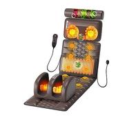 Tapis De Massage Complet du Corps, Matelas De Massage Vibrant À 10 Moteurs avec Oreiller De Massage du Cou Amovible, Tapis Chauffant Complet du Corps pour La Relaxation du Dos, De La Taille, des Jam