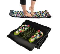 Tapis de massage des pieds de réflexologie - Tapis de sol de galets de thérapie par pierre pour la récupération musculaire, tapis antidérapant pour hommes et femmes | Tapis d'acupression pliable