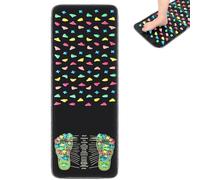 Tapis de massage des pieds, réflexologie, chemin de pierre pour acupression, tapis d'acupoint de massage des pieds, pour les personnes âgées assises, les étudiants et les employés de bureau (35,78 x