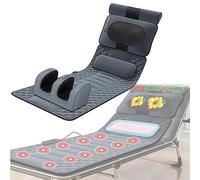 Tapis De Massage Électrique For Tout Le Corps Avec 20 Têtes De Massage Shiatsu For Le Cou, Matelas Chauffant Pliable À 9 Modes Avec 10 Moteurs Vibrants For Le Dos Du Cou