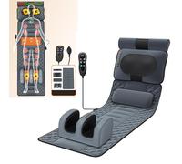 Tapis de Massage électrique pour Tout Le Corps avec 20 têtes de Massage pour pétrir Le Cou, 9 Modes de Massage, Matelas de Massage Chauffant Pliable avec 10 Moteurs vibrants, massa