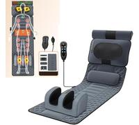 Tapis de Massage électrique pour Tout Le Corps avec 20 têtes de Massage pour pétrir Le Cou, 9 Modes de Massage, Matelas de Massage Chauffant Pliable avec 10 Moteurs vibrants, mass