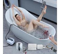 Tapis de massage gonflable avec engrenages réglables, plusieurs jets pour la relaxation, design imperméable et antidérapant, comprend une télécommande et une pompe à air pour une expérience spa à