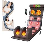 Tapis De Massage Pliable Avec Chaleur, 10 Nœuds Vibrants, Tapis De Massage Avec Oreillers Réglables, Coussins Chauffants, Masseur Complet Du Corps Pour La Relaxation Musculaire Du Cou Et Du Dos, Cad