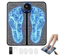 Tapis de massage portable pour les pieds avec télécommande, 8 modes, 19 niveaux, soulage la fatigue, améliore la circulation sanguine, le sommeil, charge rapide USB pour la maison, les voyages et le