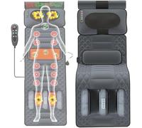 Tapis de massage pour tout le corps avec chaleur 20 têtes, coussin de massage vibrant, tapis de massage chauffant pour soulager la douleur du dos, des lombaires et des jambes, rangement pliable