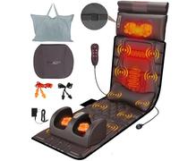 Tapis de massage pour tout le corps avec chaleur et coussin de massage Shiatsu mobile, coussin de massage pour le cou et le dos, coussin de massage avec oreiller supérieur et soutien lombaire, 12