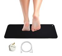 Tapis de mise à la terre 30 x 100 cm avec fil de terre britannique et prise pour un meilleur sommeil, relaxation, énergie, soulagement de la douleur, inflammation, équilibre, bien-être