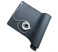 Tapis de mise à la terre infusé de fibre de carbone avec câble de mise à la terre de 4,5 m, cuir conducteur doux pour la peau pour un bien-être holistique (60 x 90)