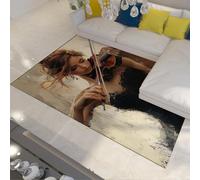 Tapis de Mode rétro Élégant Violon Art Tapis lavables à Poils Ras Doux antidérapant pour Salon Chambre Appartement Bureau sous la Table 140x200cm