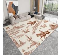 Tapis de Moderne 140 x 200 cm Western Nature Sauvage Désert Cowboy, Tapis Lavable à Poils Courts Marron - Moquette Doux pour Chambre Salon Salle de Jeu - Moquette Antidérapant Chambre Adulte Ado