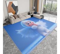 Tapis de Moderne 80 x 150 cm Dessin Animé Anges Ailes Plumes, Tapis Lavable Imprimé à Poils Courts Bleu - Moquette Doux pour Chambre Salon Salle de Jeu - Moquette Antidérapant Chambre Adulte et Ado