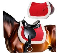 Tapis de monte à cru pour chevaux, tapis de monte à cru ergonomique rouge Noël, antidérapant, centre extra-épais pour un maintien optimal