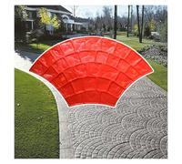 Tapis de moule de tampon de sol en béton en forme d'éventail, tampons en béton en polyuréthane sans couture, moules de tampon en béton extérieur for terrasse/chemins