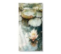 Tapis de nénuphar japonais pour porte extérieure, 91,4 x 182,9 cm, fleurs chinoises d'Asie cool, bannière de porte d'entrée, décoration de sortie, paysage japonais, décoration d'intérieur pour porche