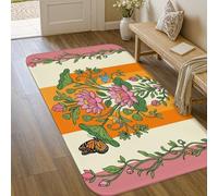 Tapis de nénuphar naturel, printemps, nature, papillon, oiseau, pêche, tapis d'intérieur à poils courts en éponge qui ne perd pas ses poils pour salle de bain, entrée, chevet, décoration de porte, 0,9