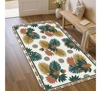 Tapis de nénuphar tropical, feuille de fougère botanique, vert d'été, tapis rectangulaire à poils courts en éponge qui ne perd pas ses poils, entrée, salle de bain, buanderie, chevet, 0,9 x 1,5 m