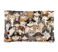 Tapis de niche lavable pour animal domestique Motif pirates rétro Dessin animé Pour chiens de taille moyenne/grande 91,4 x 61 cm