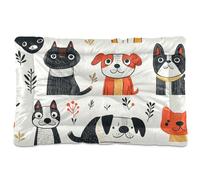 Tapis de niche pour animaux de compagnie minimalistes de dessin animé - Lavable - Doux et confortable - Dessous antidérapant - Pour chiens de grande taille, moyenne et petite taille - 91,4 x 61 cm