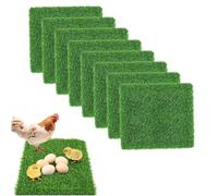 Tapis de Nidification pour Poulailler, 8 Pièces 30 x 30cm Tapis de Nichoir Réutilisables pour Poules Tapis de Poulailler pour Nidification, Tapis de Nidification pour la Pose d'Œufs (Vert)