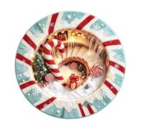 Tapis de Noël 1 m Illusion optique Tapis doux antidérapant | Tapis d'entrée festif pour la maison, maison de campagne, entrée, chambre à coucher, balcon, fête de vacances