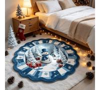 Tapis de Noël 3D Tapis à Illusion Optique Cadeau Spirale Père Noël | Tapis de Noël à Vortex 3D Tapis 3D Illusion Paillasson de Noël pour Salon Escalier Spirale Cadeau Bord Matelassé