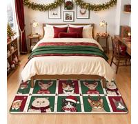 Tapis de Noël avec citation de chat festif, portrait de vacances, 1,2 x 1,8