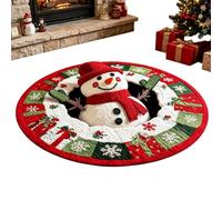 Tapis de Noël avec illusion optique Paillasson antidérapant bonhomme de | Tapis d'entrée pour maison, appartement, fête, salon, chambre à coucher, cuisine, porte 100 x 100 cm