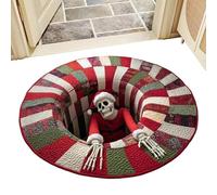 Tapis de Noël - Décoration d'intérieur de Noël, squelette, tête de mort amusante - Tapis d'entrée matelassé pour salle de bain, chambre à coucher, entrée, cuisine, ferme, vacances d'hiver