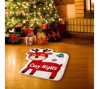 Tapis de Noël luxueusement Doux, idéal pour Une Maison Festive. Revivez Les fêtes de Fin d'année avec Notre élégant Tapis à thème de Noël, idéal pour la décoration de Noël. (A, 40x30x2)