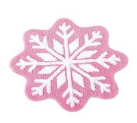Tapis de Noël rond, tapis de salle de bain de Noël, Tapis de flocon de | neige imitation cachemire pour salle de bain, Décoration de antidérapante, tapis doux lavable en machine pour salon, chambre