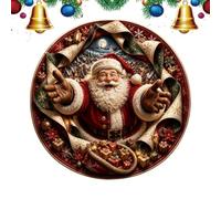 Tapis De Noël - Tapis De Sol Rond À Illusion D'optique Du Père Noël De 31,5 | Tapis De Sol Rond De Noël | Pour Entrée, Salon, Chambre À Coucher, Réunion De , Fête De Vacances