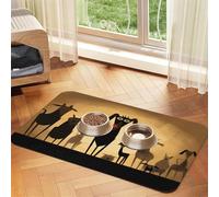 Tapis de nourriture abstrait étrange pour chiot 60 x 40 cm absorbant et antidérapant en cuir synthétique pour chiens et chats avec fond en caoutchouc à séchage rapide